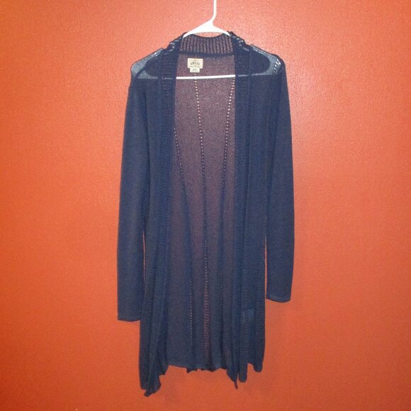 Ariat Woman Medium Dark Blue Long Sleeve Travel Vacation Wrap Sweater - Picture 4 of 9